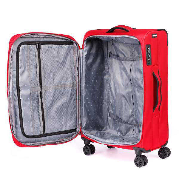 Чемодан TORBER Brosno, красный, нейлон 600D, 43,5 х 19 х 68 см, 56 л T1901M-Red Torber, Артикул: T1901M-Red фото №1