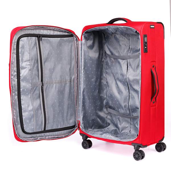 Чемодан TORBER Brosno, красный, нейлон 600D, 48 х 22 х 78 см, 85 л T1901L-Red Torber, Артикул: T1901L-Red фото №1