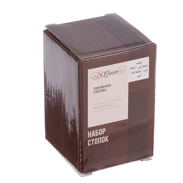 Набор S.Quire из 4 стопок серебристого цвета 0,03л,сталь, в чехле из искусственной кожи C006 S.QUIRE, Артикул: C006 фото №1