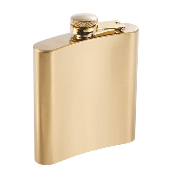 Фляга S.Quire 0,18 л, сталь, золотистая PT26-6 S.QUIRE, Артикул: PT26-6 фото №1