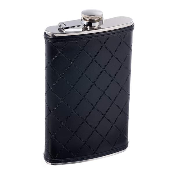 Фляга S.Quire 0,27 л, сталь+искусственная кожа, черная 64W1-9 S.QUIRE, Артикул: 64W1-9 фото №1