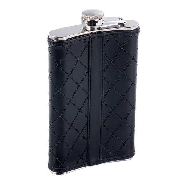 Фляга S.Quire 0,27 л, сталь+искусственная кожа, черная 64W1-9 S.QUIRE, Артикул: 64W1-9 фото №1