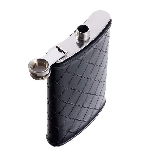 Фляга S.Quire 0,27 л, сталь+искусственная кожа, черная 64W1-9 S.QUIRE, Артикул: 64W1-9 фото №1