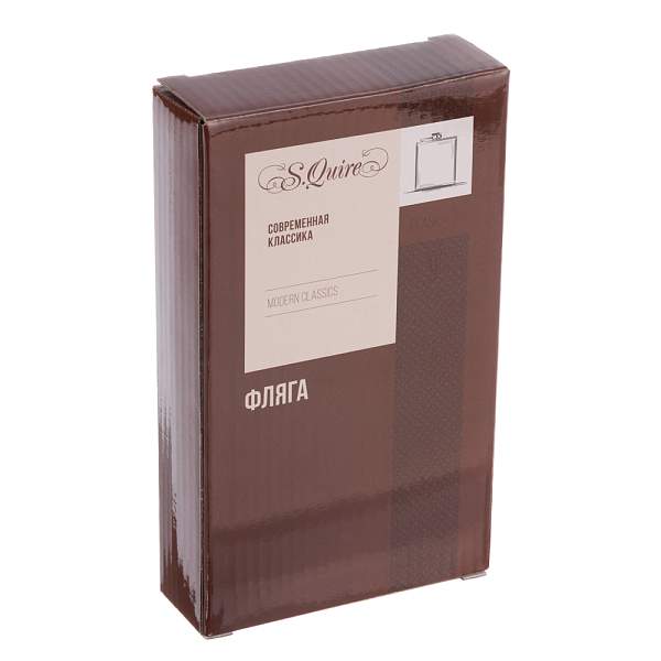 Фляга S.Quire 0,27 л, сталь+искусственная кожа, черная 64W1-9 S.QUIRE, Артикул: 64W1-9 фото №1