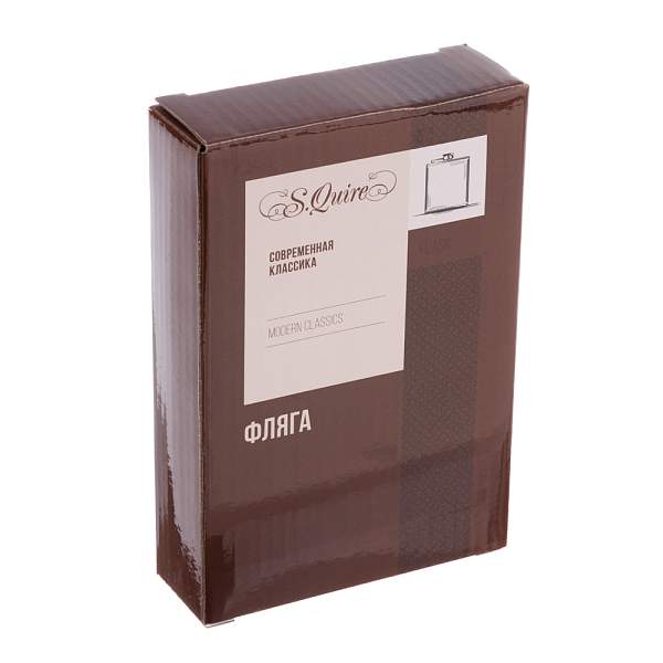 Фляга S.Quire 0,24 л, сталь+искусственная кожа, черно-красная W124-8 S.QUIRE, Артикул: W124-8 фото №1