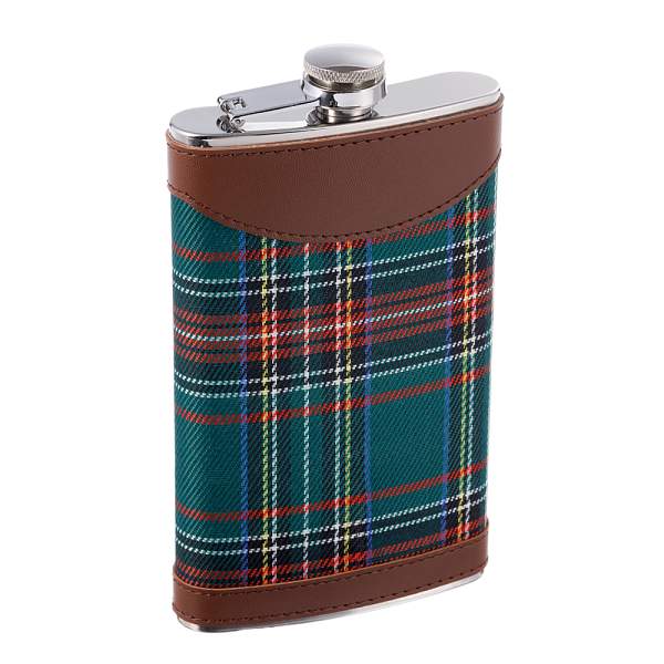 Фляга S.Quire 0,27 л, сталь+искусственная кожа, коричневая с шотландской клеткой W201-9 S.QUIRE, Артикул: W201-9 фото №1