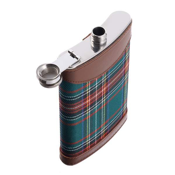 Фляга S.Quire 0,27 л, сталь+искусственная кожа, коричневая с шотландской клеткой W201-9 S.QUIRE, Артикул: W201-9 фото №1