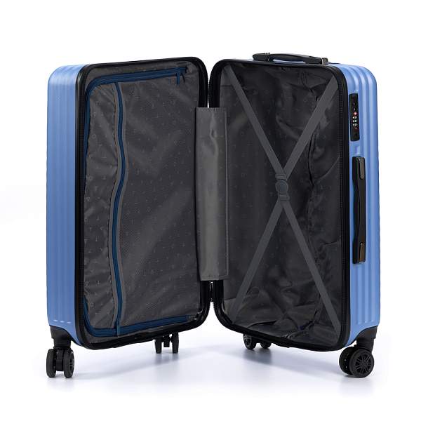 Чемодан TORBER Lama, синий, ABS-пластик, 43 х 25,5 х 67 см, 62 л T1919M-Blue Torber, Артикул: T1919M-Blue фото №1