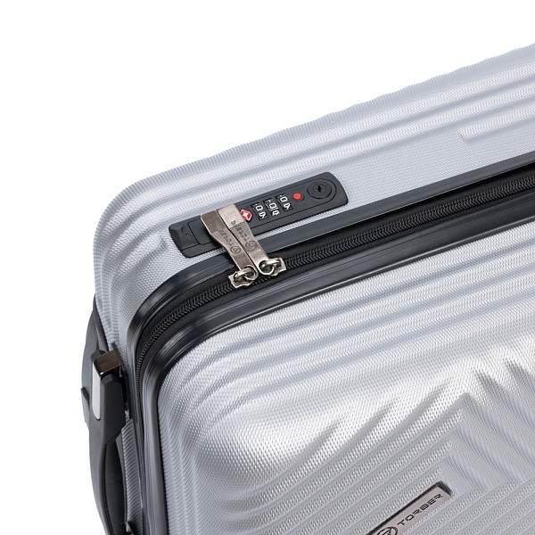 Чемодан TORBER Lama, серебристый, ABS-пластик, 38 х 21 х 55 см, 37 л T1919S-Silver Torber, Артикул: T1919S-Silver фото №1