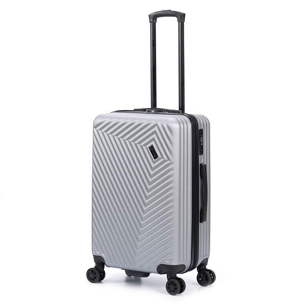 Чемодан TORBER Lama, серебристый, ABS-пластик, 43 х 25,5 х 67 см, 62 л T1919M-Silver Torber, Артикул: T1919M-Silver фото №1