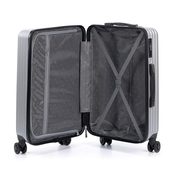 Чемодан TORBER Lama, серебристый, ABS-пластик, 43 х 25,5 х 67 см, 62 л T1919M-Silver Torber, Артикул: T1919M-Silver фото №1