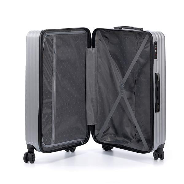 Чемодан TORBER Lama, серебристый, ABS-пластик, 49 х 29,5 х 77 см, 92 л T1919L-Silver Torber, Артикул: T1919L-Silver фото №1