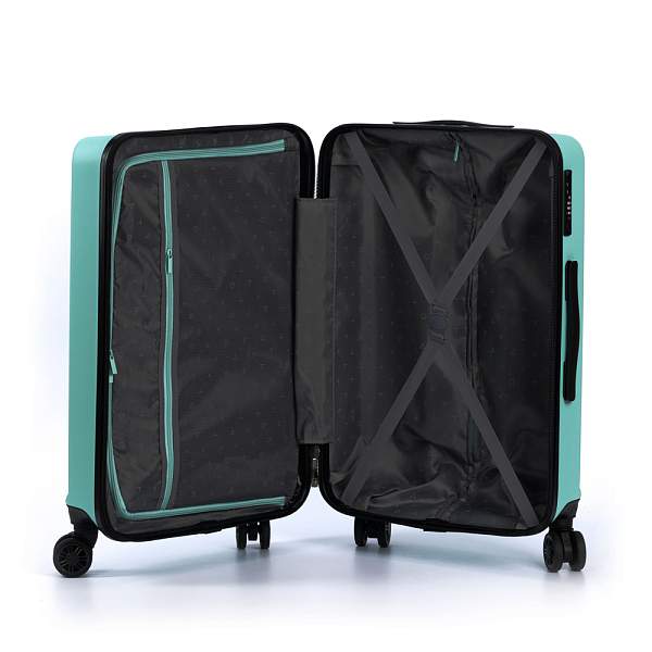 Чемодан TORBER Caspian, светло-зелёный, ABS-пластик, 43 х 26 х 68 см, 64 л T2055M-Green Torber, Артикул: T2055M-Green фото №1