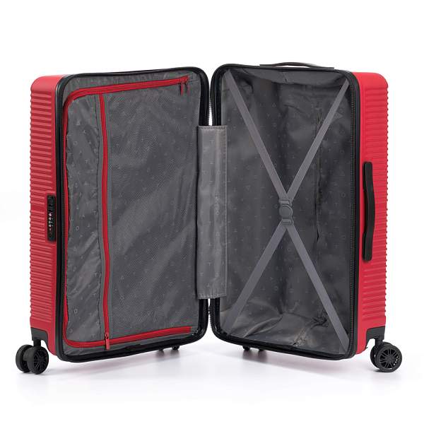 Чемодан TORBER Elton, красный, ABS-пластик, 41 х 28 х 68 см, 64 л T2056M-Red Torber, Артикул: T2056M-Red фото №1