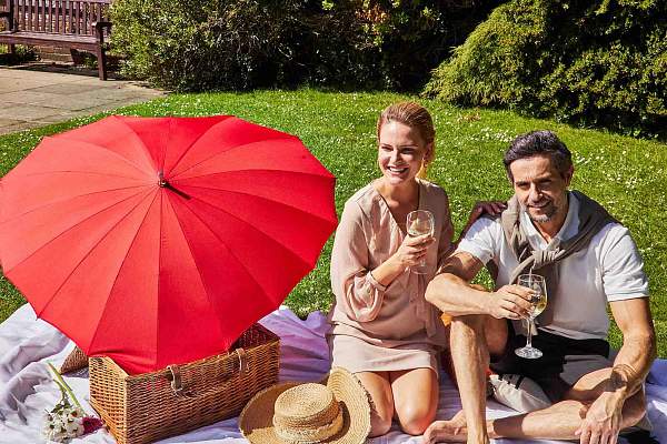 L909-024 Red (Сердце) Зонт женский трость Fulton Fulton, Артикул: L909-024 Red фото №1