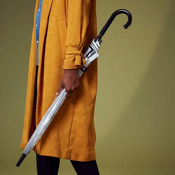 L041-090 BlackWhite (ЧерныйБелый) Зонт женский трость Fulton Fulton, Артикул: L041-090 BlackWhite фото №1