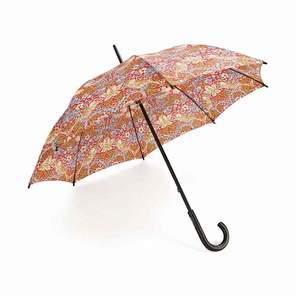L931-2593 StrawberryThiefCrimson (Птицы) Зонт женский Morris Co Fulton Fulton, Артикул: L931-2593 StrawberryThiefCrimson фото №1