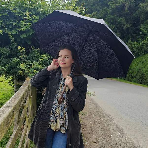 L936-4365 StrawberryThiefGraphite (Графит) Зонт женский Morris Co Fulton Fulton, Артикул: L936-4365 StrawberryThiefGraphite фото №1