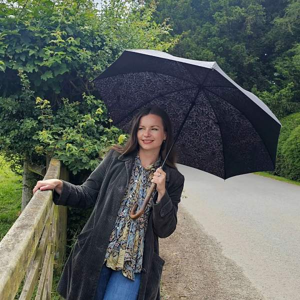 L936-4365 StrawberryThiefGraphite (Графит) Зонт женский Morris Co Fulton Fulton, Артикул: L936-4365 StrawberryThiefGraphite фото №1