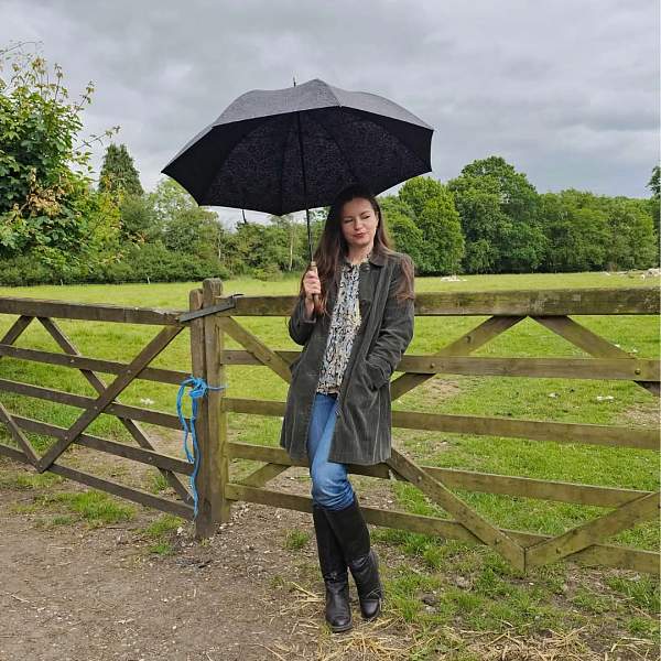 L936-4365 StrawberryThiefGraphite (Графит) Зонт женский Morris Co Fulton Fulton, Артикул: L936-4365 StrawberryThiefGraphite фото №1