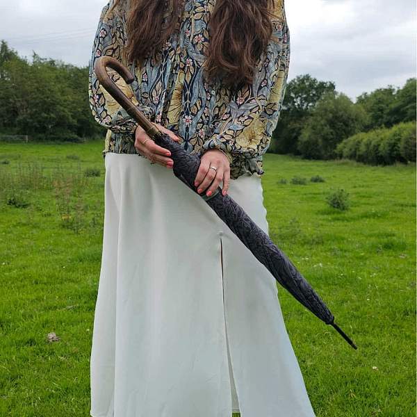 L936-4365 StrawberryThiefGraphite (Графит) Зонт женский Morris Co Fulton Fulton, Артикул: L936-4365 StrawberryThiefGraphite фото №1