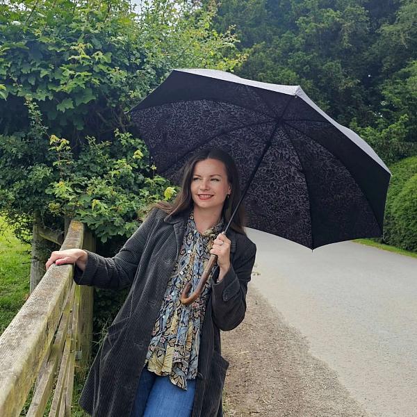 L936-4365 StrawberryThiefGraphite (Графит) Зонт женский Morris Co Fulton Fulton, Артикул: L936-4365 StrawberryThiefGraphite фото №1