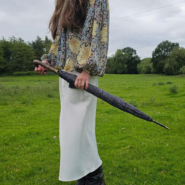 L936-4365 StrawberryThiefGraphite (Графит) Зонт женский Morris Co Fulton Fulton, Артикул: L936-4365 StrawberryThiefGraphite фото №1