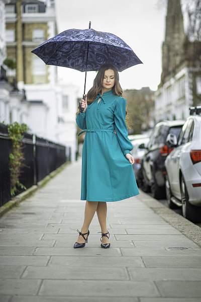 L850-4281 NavyRose (Розы) Зонт женский Fulton Fulton, Артикул: L850-4281 NavyRose фото №1