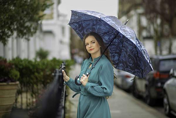 L850-4281 NavyRose (Розы) Зонт женский Fulton Fulton, Артикул: L850-4281 NavyRose фото №1