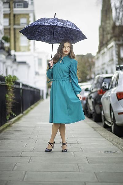 L850-4281 NavyRose (Розы) Зонт женский Fulton Fulton, Артикул: L850-4281 NavyRose фото №1