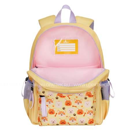 рюкзак torber class x mini, жёлтый с орнаментом, полиэстер 900d + мешок для сменной обуви в подарок! t1801-23-yel Torber