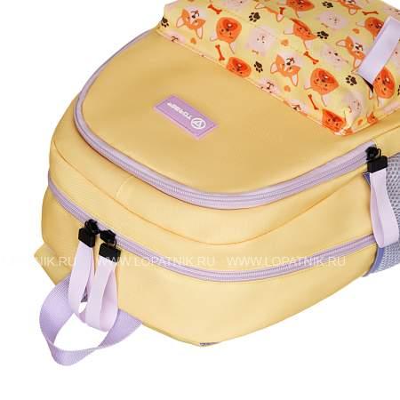 рюкзак torber class x mini, жёлтый с орнаментом, полиэстер 900d + мешок для сменной обуви в подарок! t1801-23-yel Torber