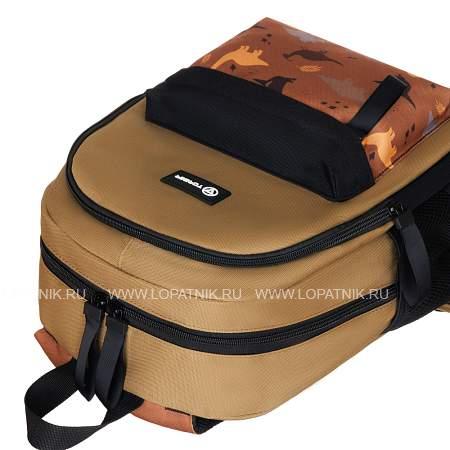 рюкзак torber class x mini, хаки с орнаментом, полиэстер 900d + мешок для сменной обуви в подарок! t1801-23-kha Torber