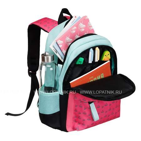 рюкзак torber class x mini, розовый/зелёный с орнаментом, полиэстер 900d + мешок для обуви в подарок t1801-23-pin Torber