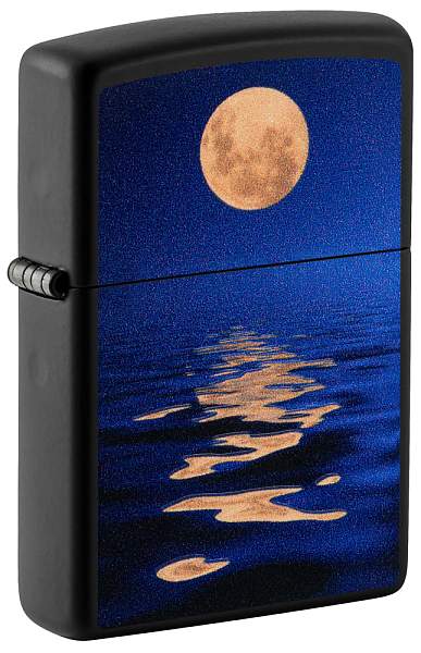 Зажигалка ZIPPO Moon Sunset с покрытием Black Light, латунь/сталь, чёрная, матовая, 38x13x57 мм 49810 Zippo, Артикул: 49810 фото №1