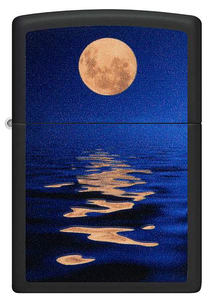 Зажигалка ZIPPO Moon Sunset с покрытием Black Light, латунь/сталь, чёрная, матовая, 38x13x57 мм 49810 Zippo, Артикул: 49810 фото №1