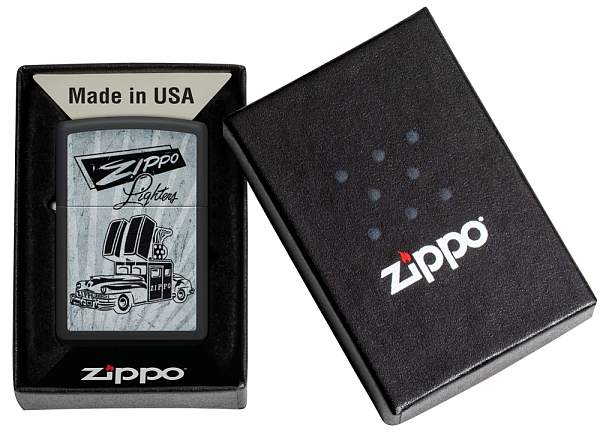 Зажигалка ZIPPO Car Design с покрытием Black Matte, латунь/сталь, черная, 38x13x57 мм 48572 Zippo, Артикул: 48572 фото №1