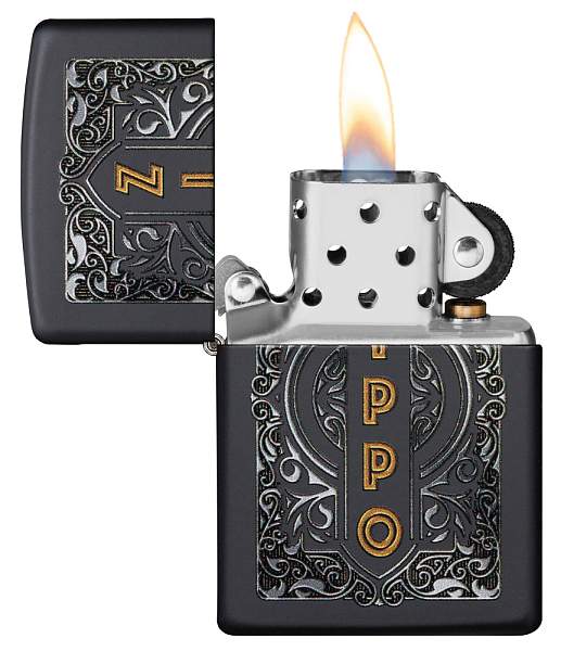 Зажигалка ZIPPO Classic с покрытием Black Matte, латунь/сталь, черная, 38x13x57 мм 49535 Zippo, Артикул: 49535 фото №1