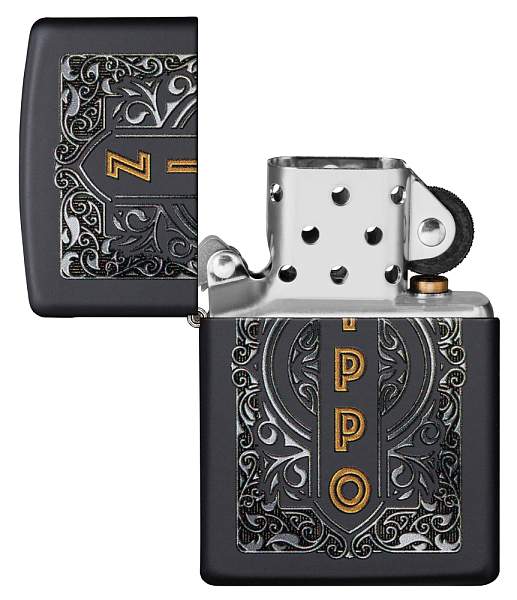 Зажигалка ZIPPO Classic с покрытием Black Matte, латунь/сталь, черная, 38x13x57 мм 49535 Zippo, Артикул: 49535 фото №1