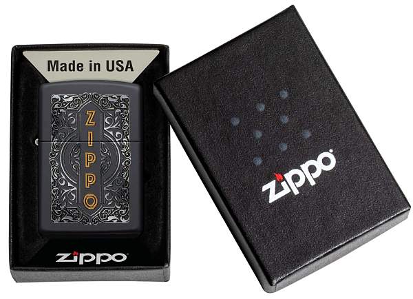 Зажигалка ZIPPO Classic с покрытием Black Matte, латунь/сталь, черная, 38x13x57 мм 49535 Zippo, Артикул: 49535 фото №1