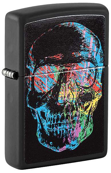 Зажигалка ZIPPO Skull Design с покрытием Black Matte, латунь/сталь, черная, 38x13x57 мм 28042 Zippo, Артикул: 28042 фото №1