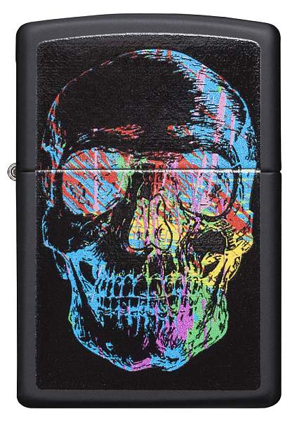 Зажигалка ZIPPO Skull Design с покрытием Black Matte, латунь/сталь, черная, 38x13x57 мм 28042 Zippo, Артикул: 28042 фото №1