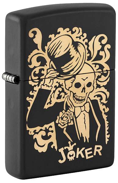Зажигалка ZIPPO Skull Design с покрытием Black Matte, латунь/сталь, черная, 38x13x57 мм 29632 Zippo, Артикул: 29632 фото №1