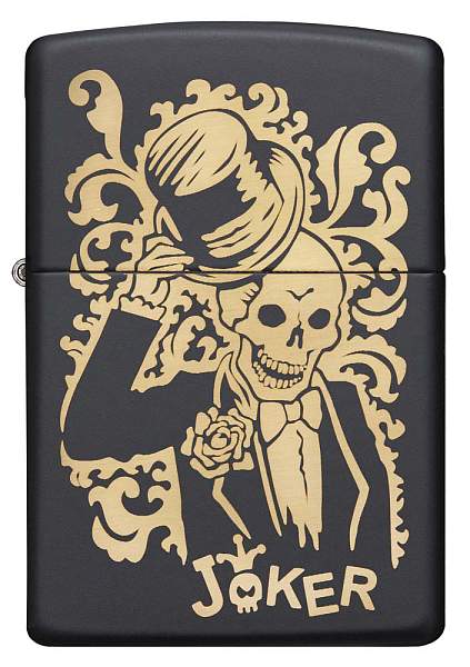 Зажигалка ZIPPO Skull Design с покрытием Black Matte, латунь/сталь, черная, 38x13x57 мм 29632 Zippo, Артикул: 29632 фото №1
