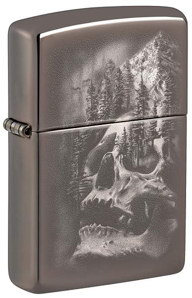 Зажигалка ZIPPO Skull Design с покрытием Black Ice®, латунь/сталь, черная, 38x13x57 мм 49141 Zippo, Артикул: 49141 фото №1