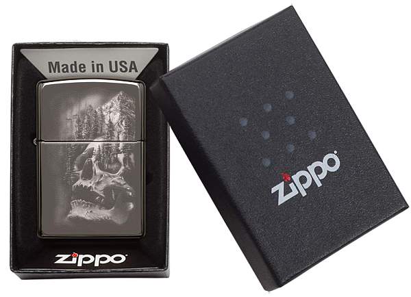 Зажигалка ZIPPO Skull Design с покрытием Black Ice®, латунь/сталь, черная, 38x13x57 мм 49141 Zippo, Артикул: 49141 фото №1