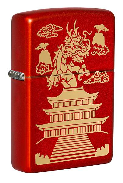 Зажигалка ZIPPO Eastern Design с покрытием Metallic Red, латунь/сталь, красная, 38x13x57 мм 49517 Zippo, Артикул: 49517 фото №1