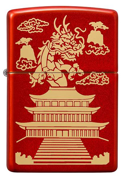Зажигалка ZIPPO Eastern Design с покрытием Metallic Red, латунь/сталь, красная, 38x13x57 мм 49517 Zippo, Артикул: 49517 фото №1