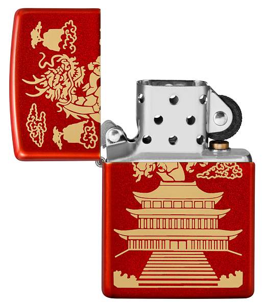 Зажигалка ZIPPO Eastern Design с покрытием Metallic Red, латунь/сталь, красная, 38x13x57 мм 49517 Zippo, Артикул: 49517 фото №1