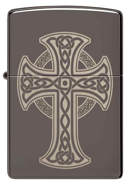 Зажигалка ZIPPO Celtic Cross Design с покрытием Black Ice®, латунь/сталь, черная, 38x13x57 мм 48614 Zippo, Артикул: 48614 фото №1